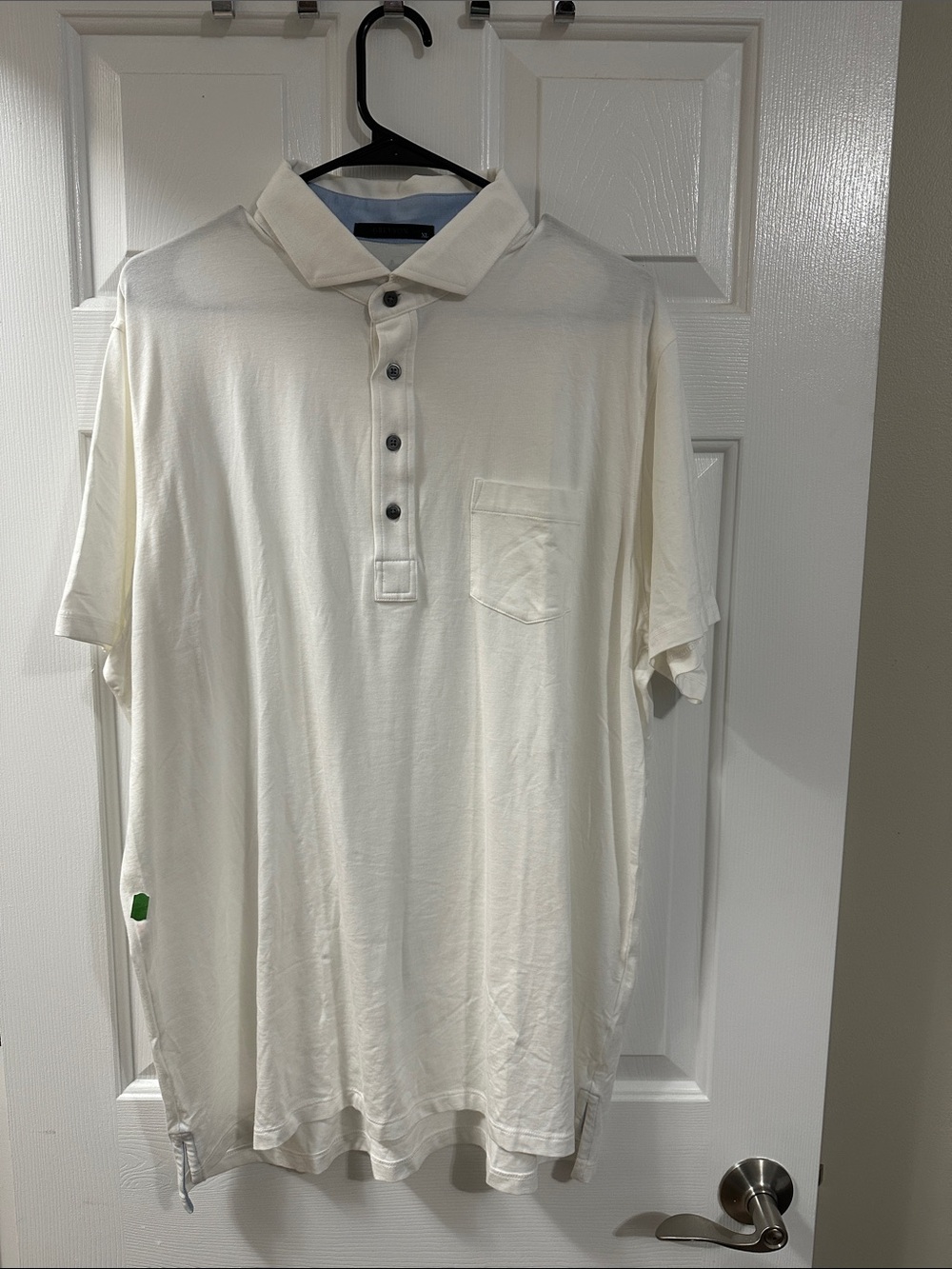 Greyson Men's Cream Polo with Chest Pocket